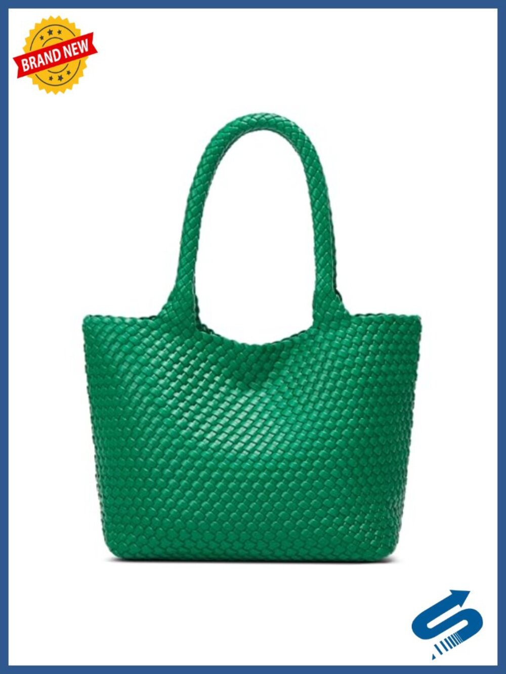 Vegan Leather Woven Tote Bag for Women with Detachable Clutch
